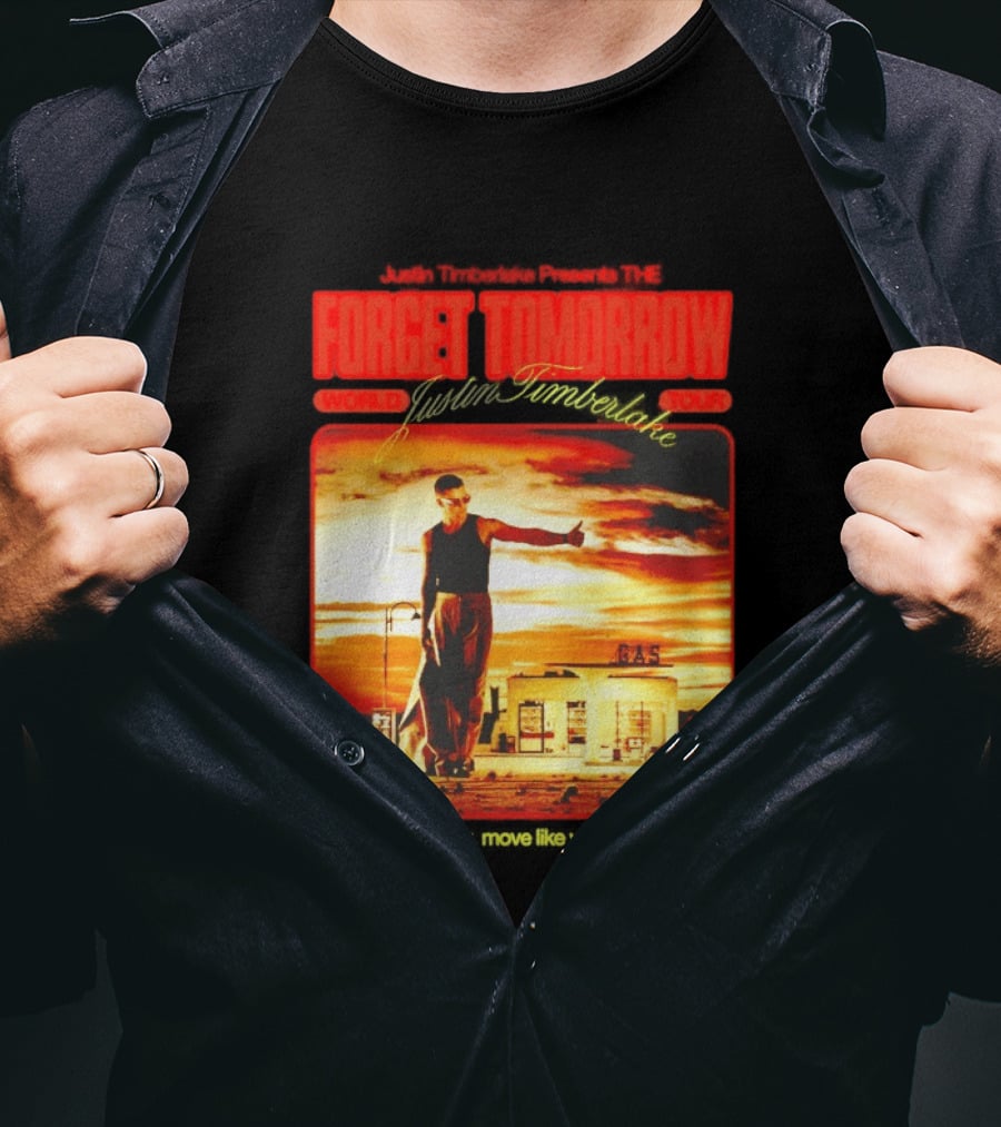Forget Tomorrow World Tour Justin Timberlake Gas Station Scene T-Shirt