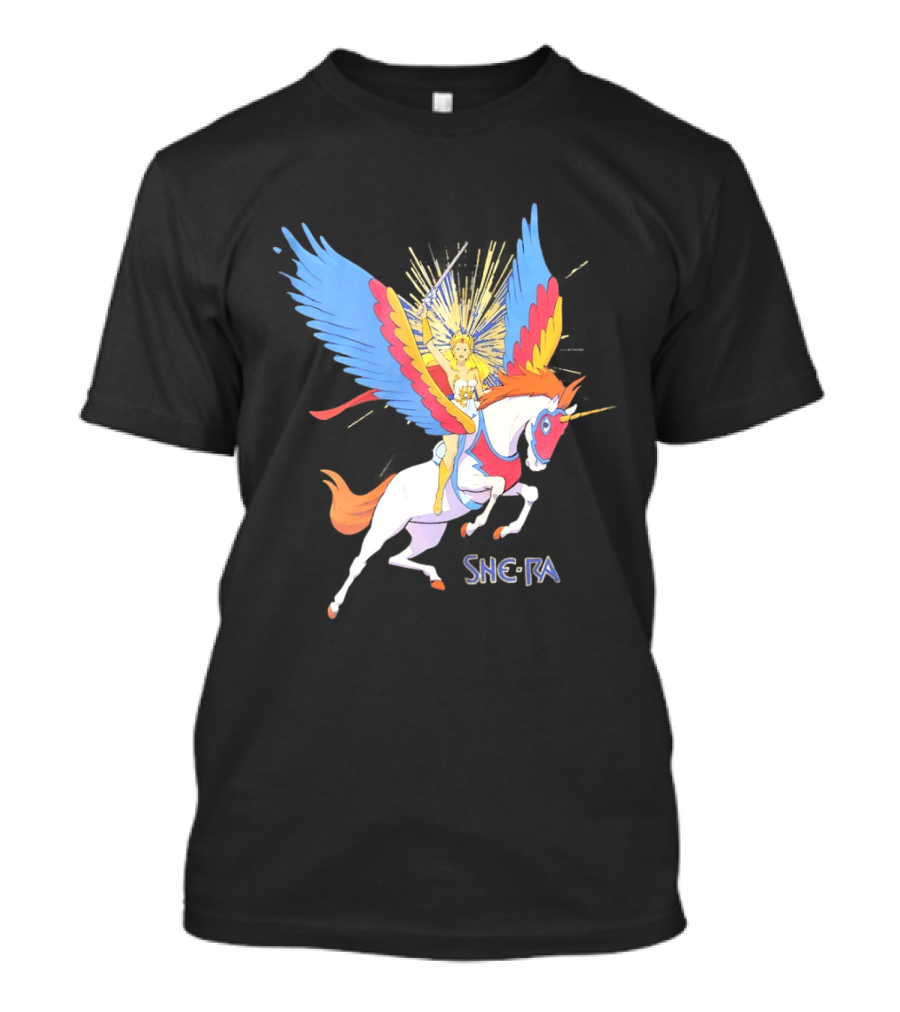 She Ra Riding Swift Wind Pegasus Unicorn Adventure T-Shirt