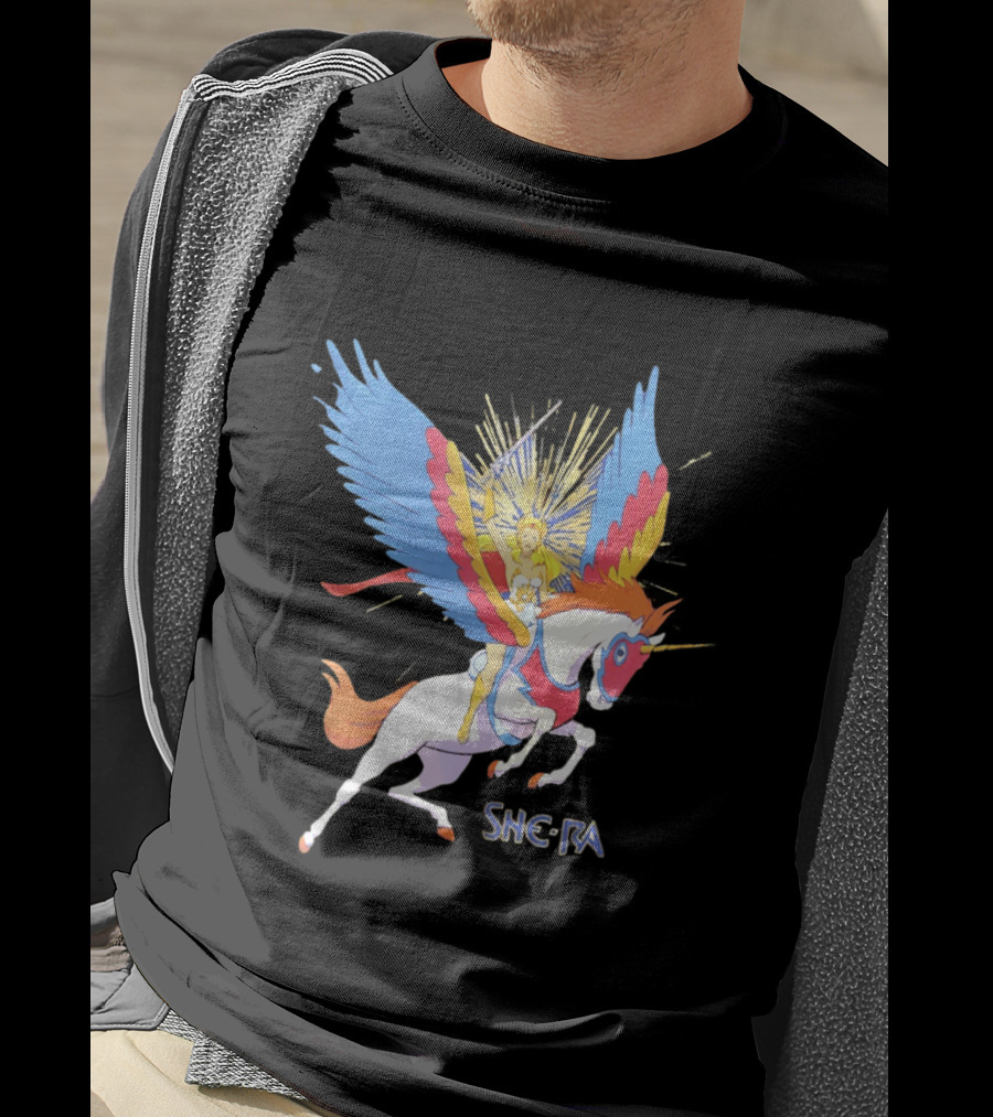 She Ra Riding Swift Wind Pegasus Unicorn Adventure T-Shirt