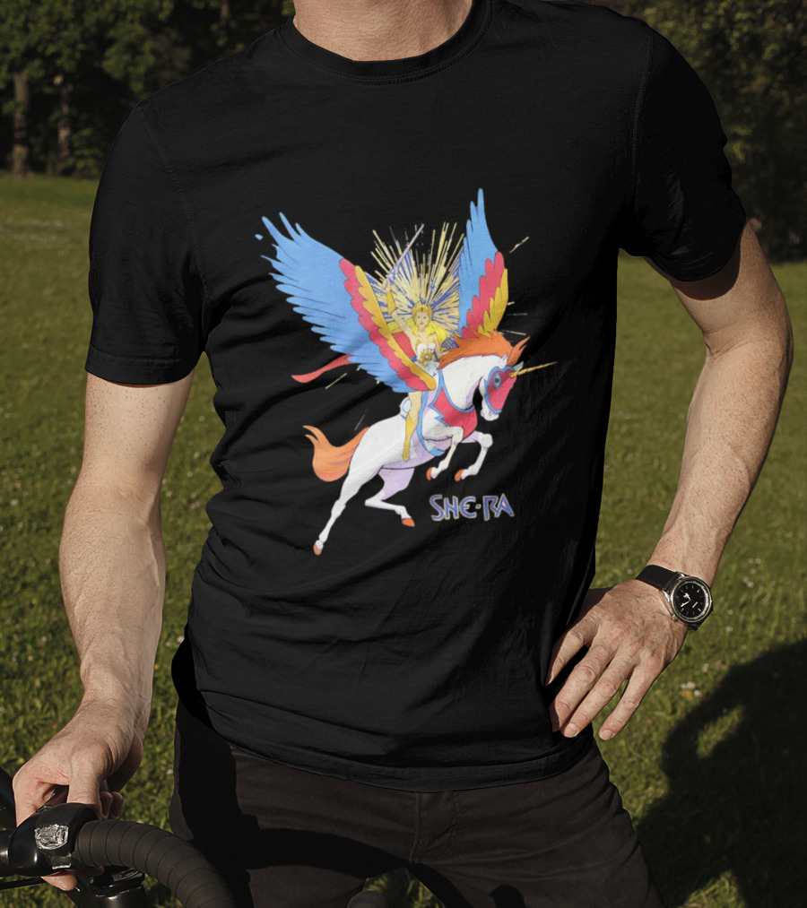 She Ra Riding Swift Wind Pegasus Unicorn Adventure T-Shirt