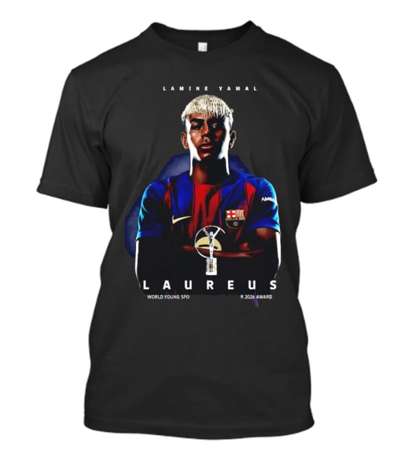 FC Barcelona Lamine Yamal Laureus World Young Sportsman 2026 Award T-Shirt