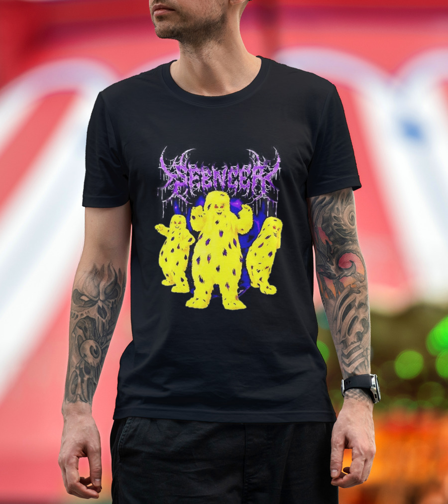 Spencer Death Metal Yeti Trio Purple Smoke Dripping T-Shirt