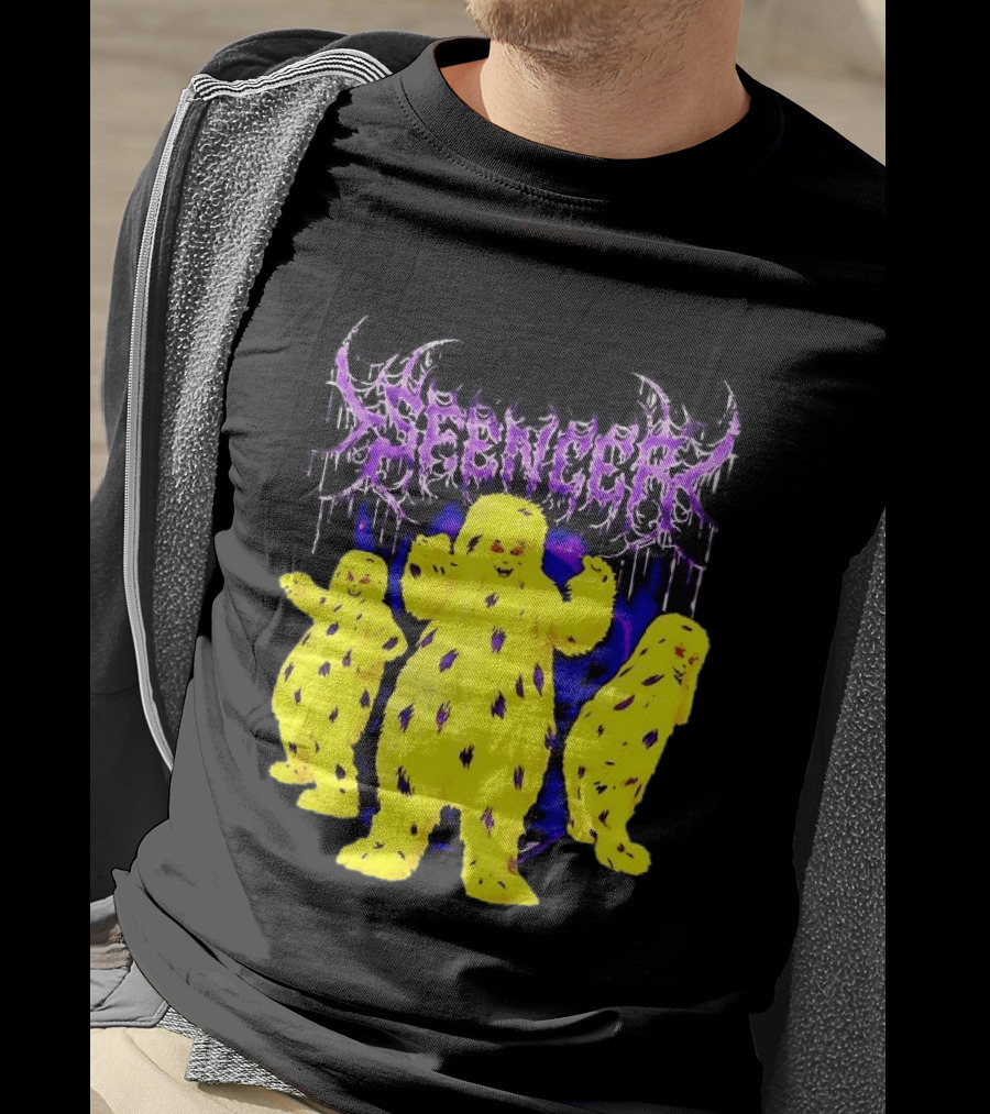 Spencer Death Metal Yeti Trio Purple Smoke Dripping T-Shirt