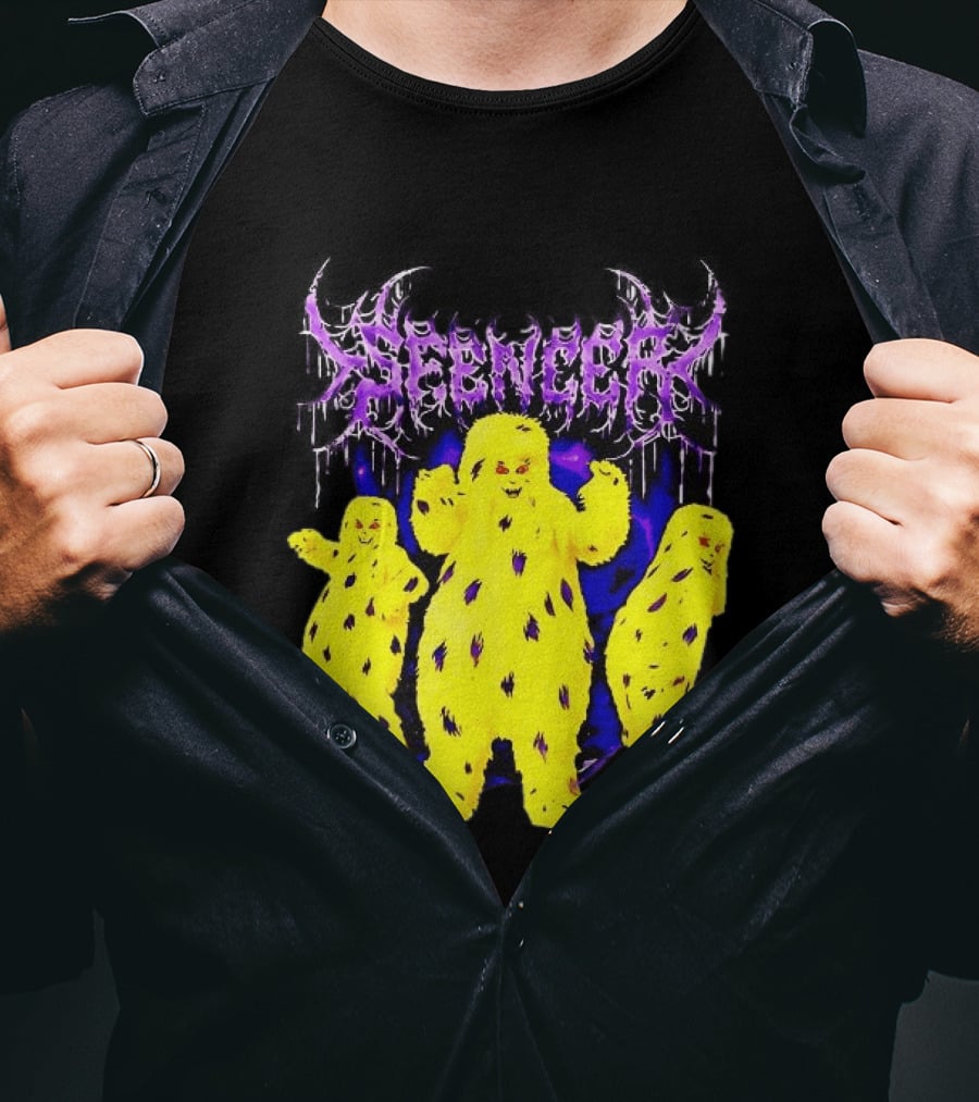 Spencer Death Metal Yeti Trio Purple Smoke Dripping T-Shirt