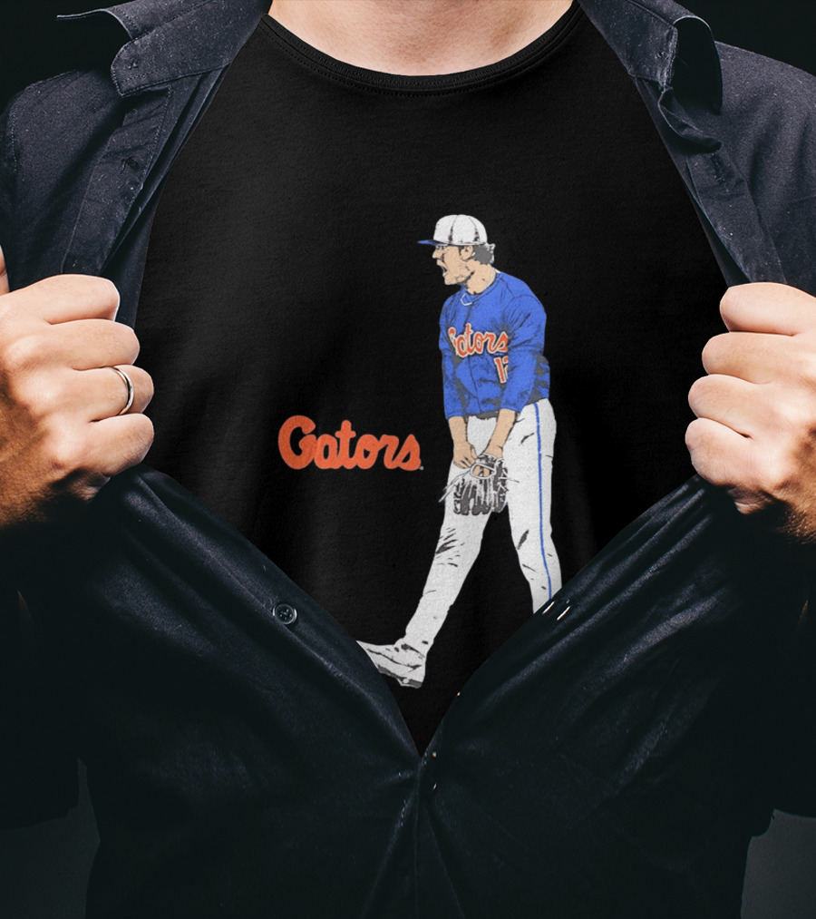 Liam Peterson Florida Gators Baseball Intense Scream Moment T-Shirt