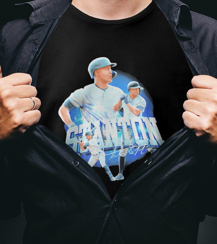 Giancarlo Stanton New York Yankees Baseball Collage T-Shirt