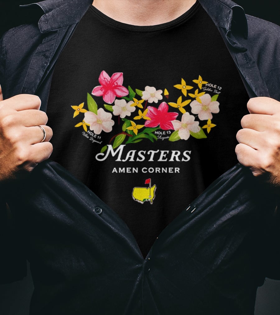 Masters Amen Corner Augusta National Golf Club Hole 11 12 13 Flowers T-Shirt