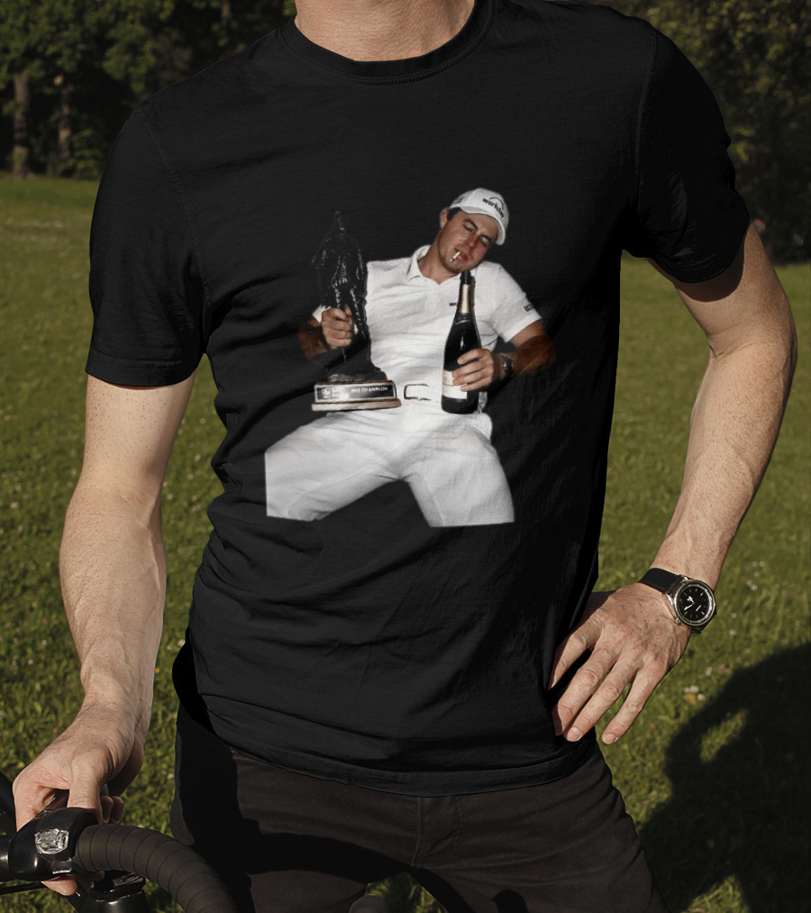 Matt Fitzpatrick Sleeping With Trophy And Wine T-Shirt