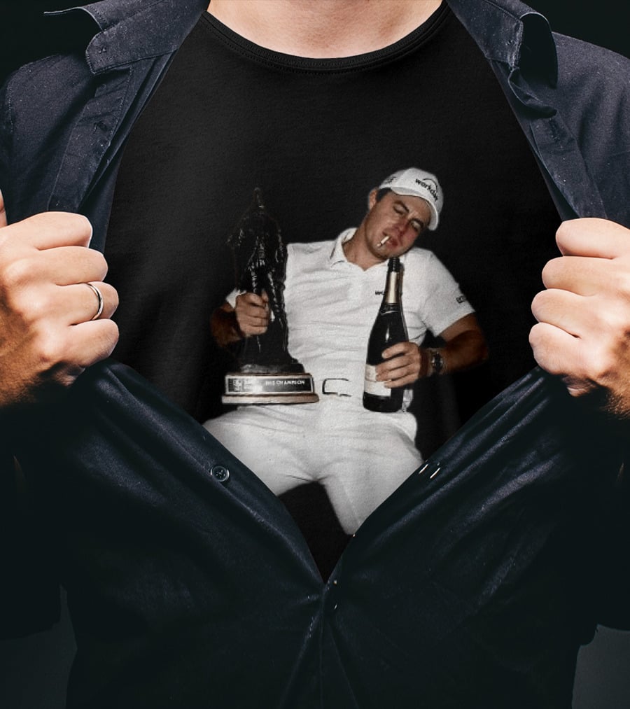 Matt Fitzpatrick Sleeping With Trophy And Wine T-Shirt