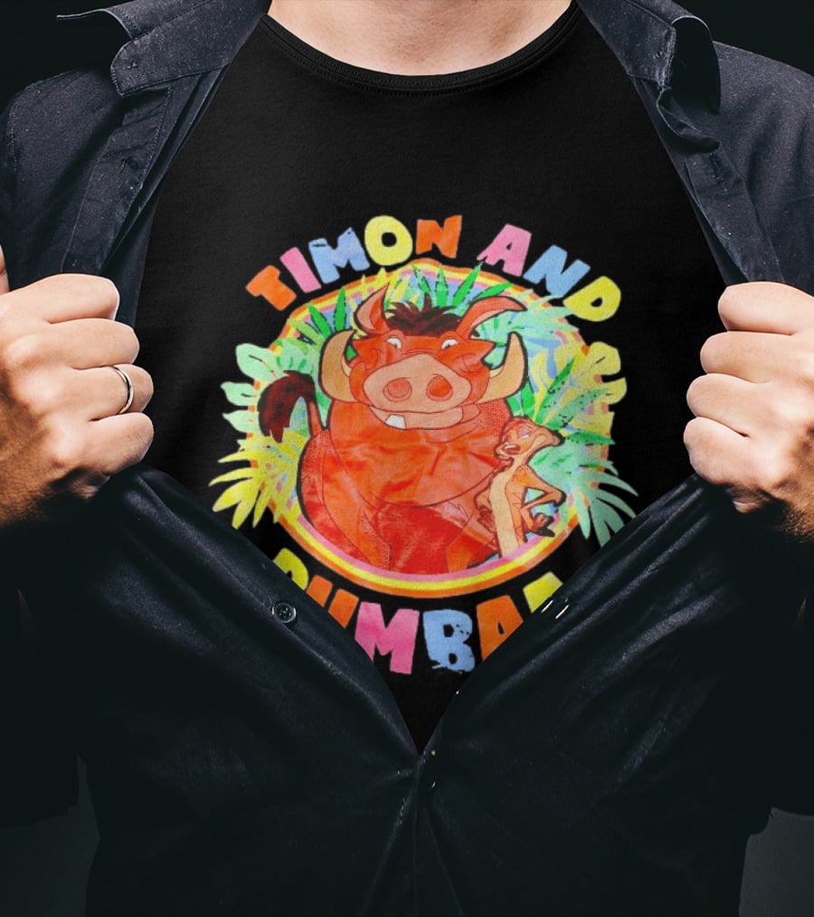 Timon And Pumbaa Colorful Jungle Adventure T-Shirt