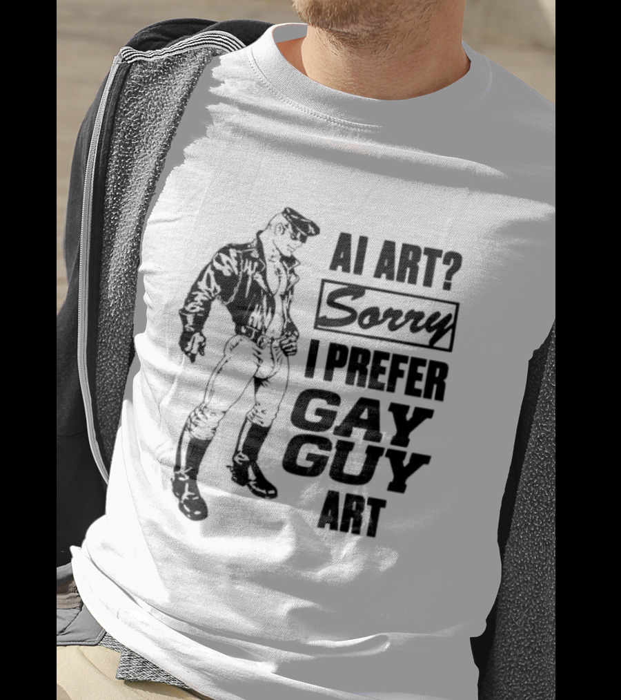 AI Art Sorry I Prefer Gay Guy Art Biker T-Shirt