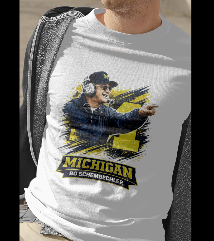 Bo Schembechler Michigan Wolverines Coach Iconic M Football T-Shirt