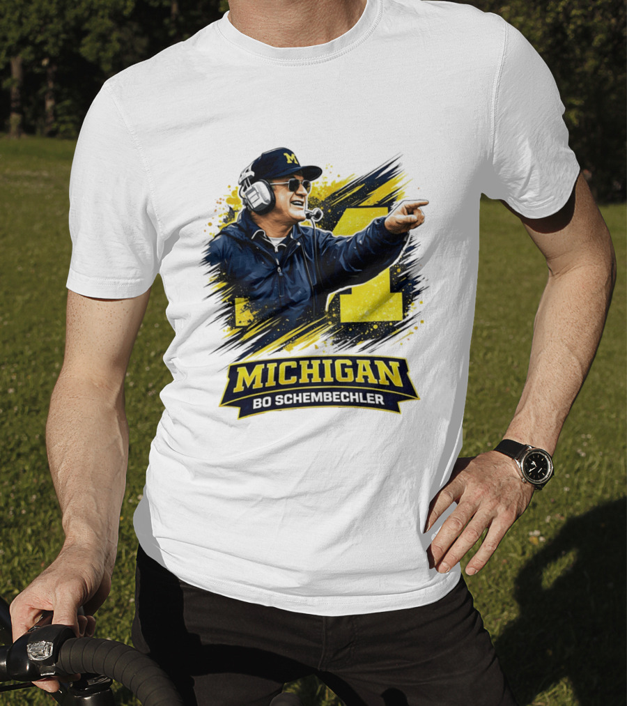 Bo Schembechler Michigan Wolverines Coach Iconic M Football T-Shirt