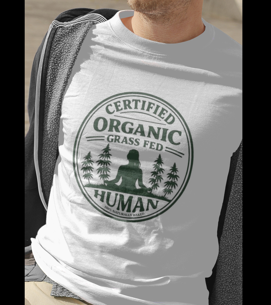 Certified Organic Grass Fed Human Meditation With Trees T-Shirt