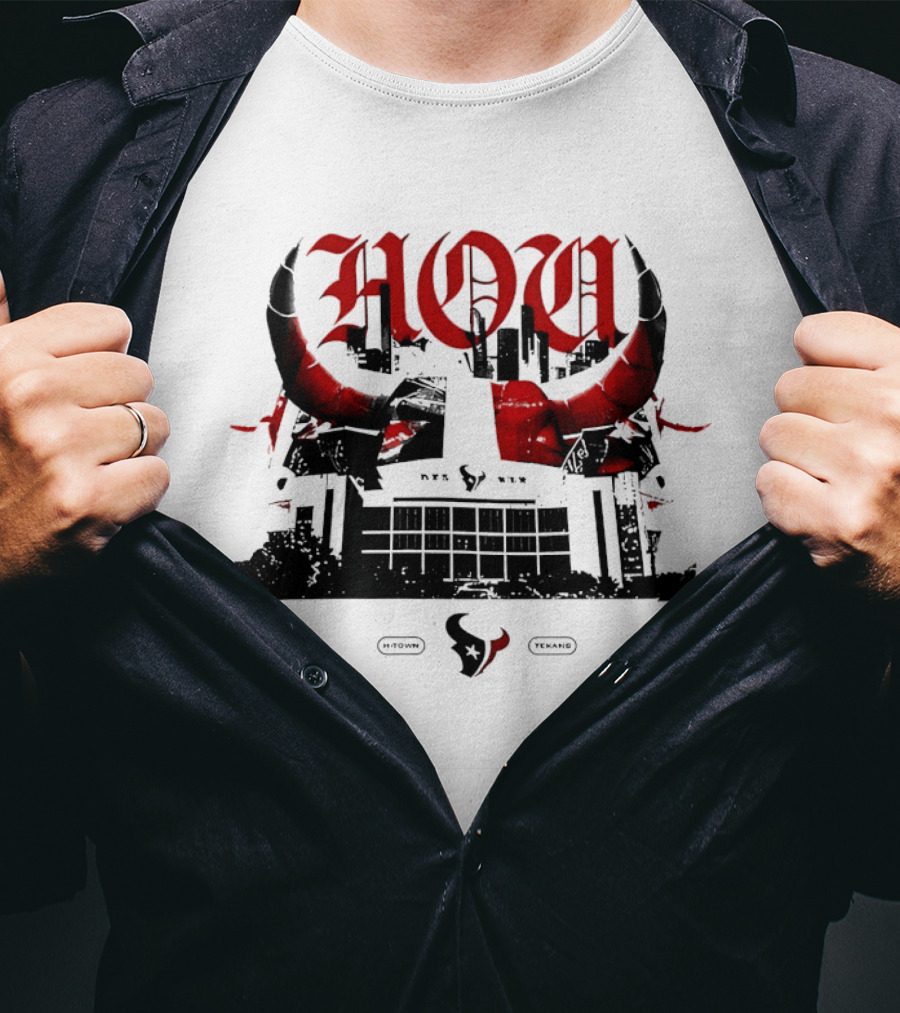 Houston Texans H Town 25 Seasons NFL Football Horns Stadium T-Shirt