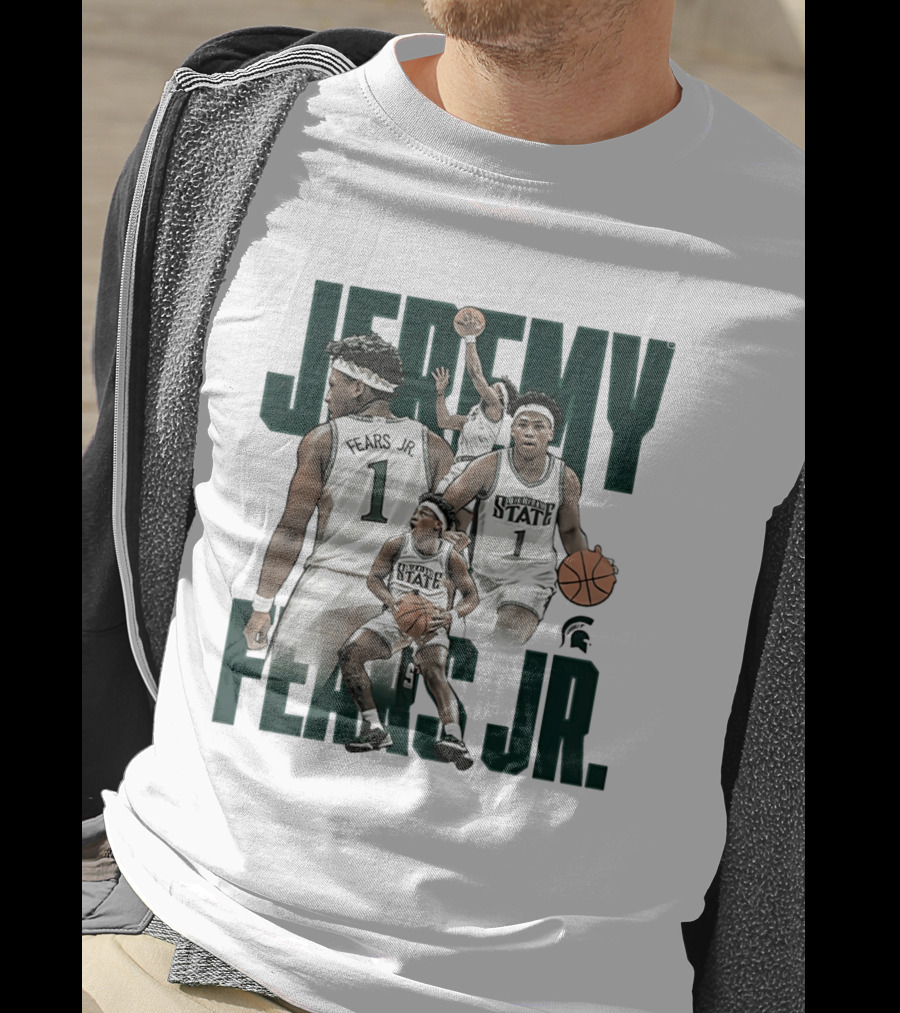 Jeremy Fears Jr Michigan State Spartans Basketball Player Collage T-Shirt