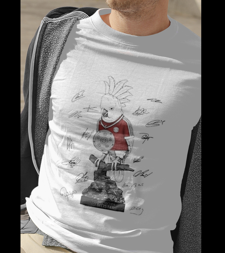 Kafer Parrot Bayern Munich Fc Bundesliga 35 Deutscher Meister Signatures T-Shirt