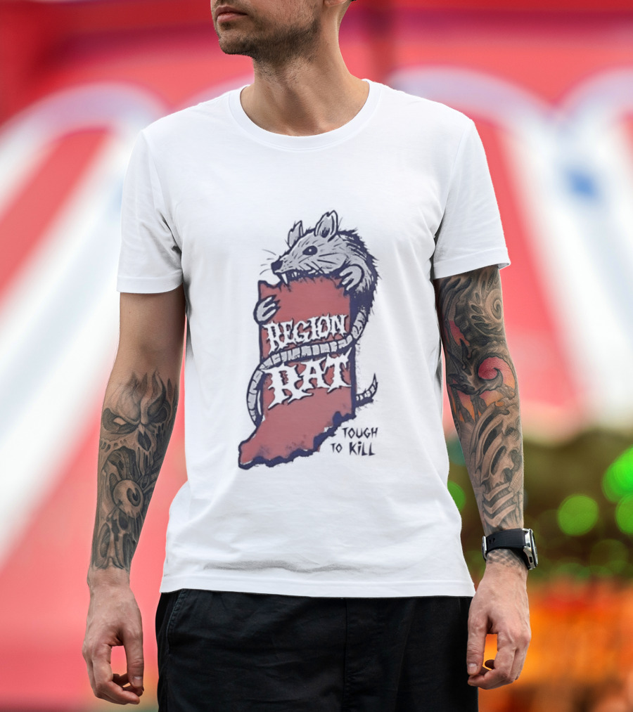Region Rat Indiana State Map Tough To Kill T-Shirt