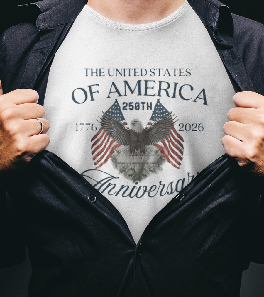 The United States Of America 250th Anniversary 1776 2026 With Eagle And Mount Rushmore T-Shirt
