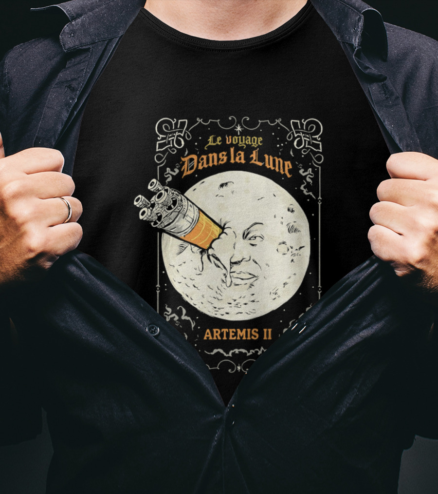 Le Voyage Dans La Lune Artemis II Moon Exploration T-Shirt