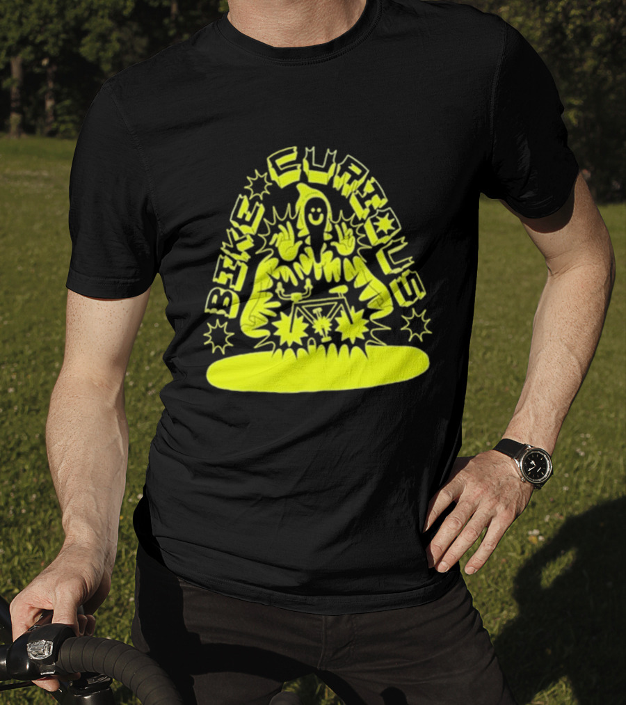 Bike Curious Wizardry Yellow Robe Starburst Biker T-Shirt