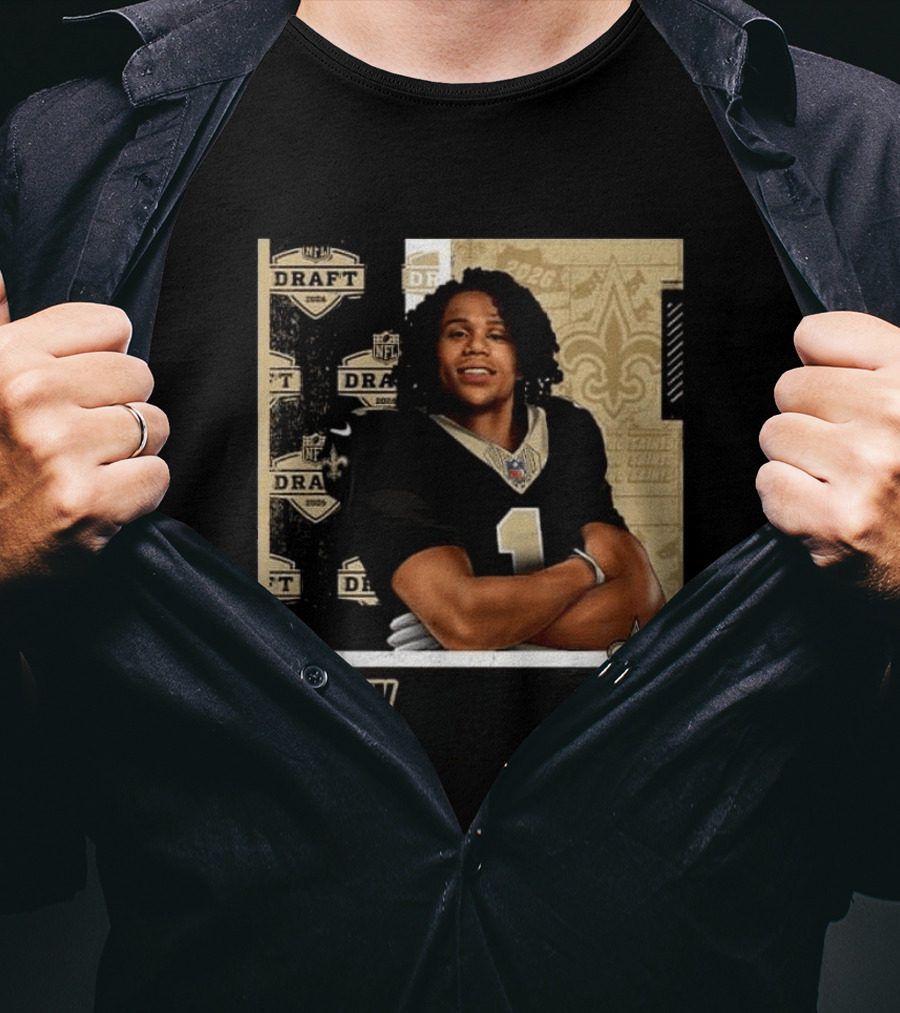 Jordyn Tyson New Orleans Saints 2026 NFL Draft Round 1 Pick 8 T-Shirt