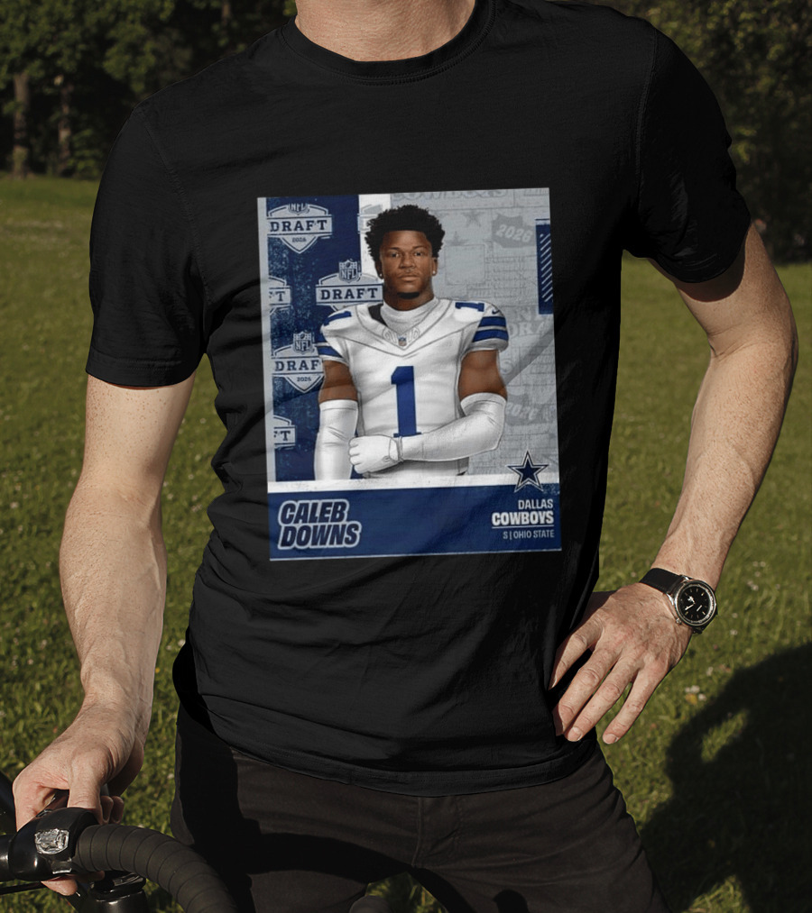 Dallas Cowboys Caleb Downs 2026 Draft Round 1 Pick 11 Ohio State NFL T-Shirt