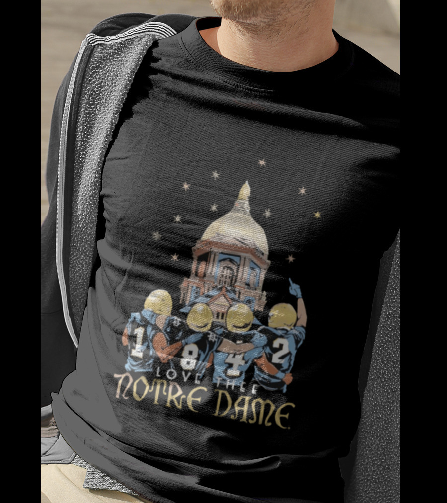 Notre Dame Fighting Irish Love Thee Notre Dame 2026 Football Team Dome Stars T-Shirt