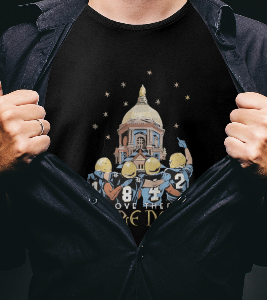 Notre Dame Fighting Irish Love Thee Notre Dame 2026 Football Team Dome Stars T-Shirt