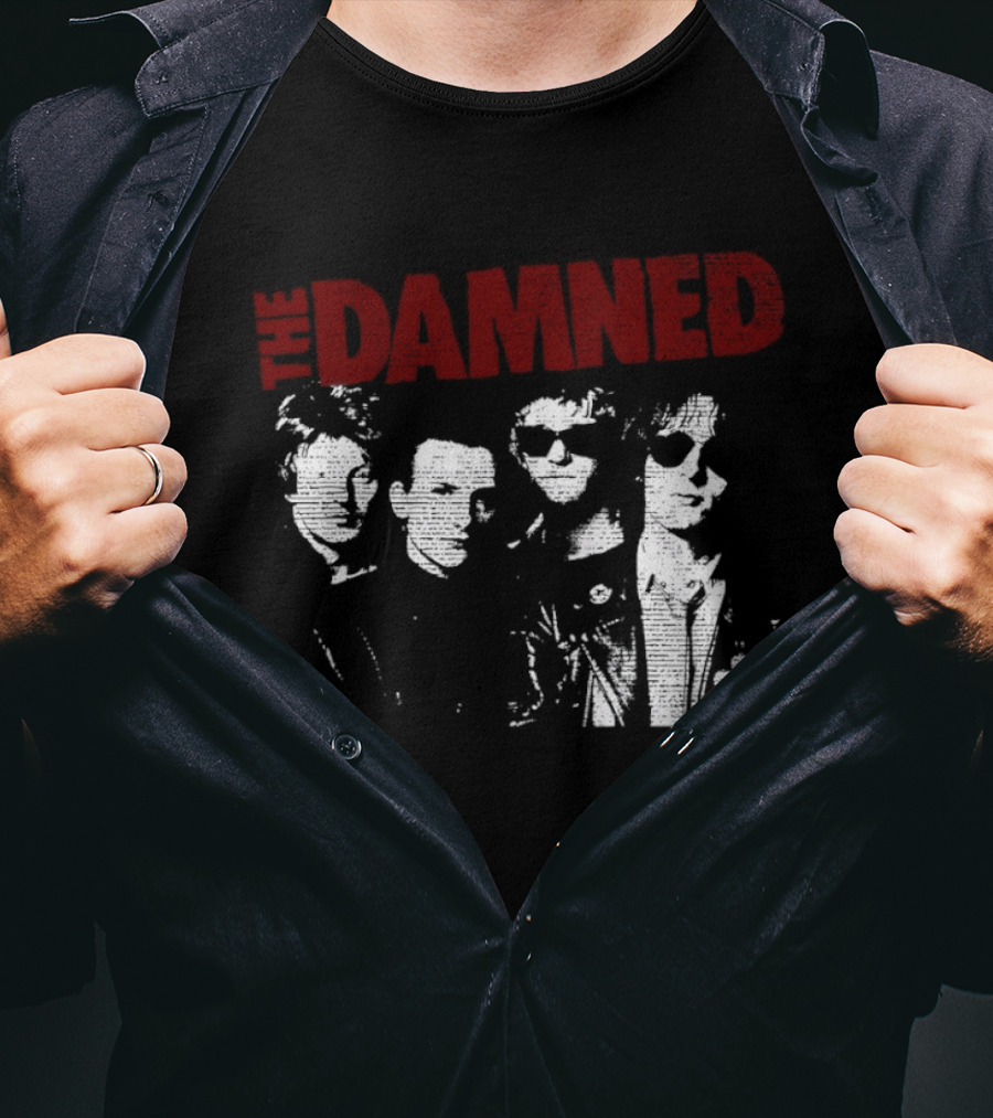 Dave Vanian Captain Sensible Brian James Rat Scabies The Damned Band Members T-Shirt
