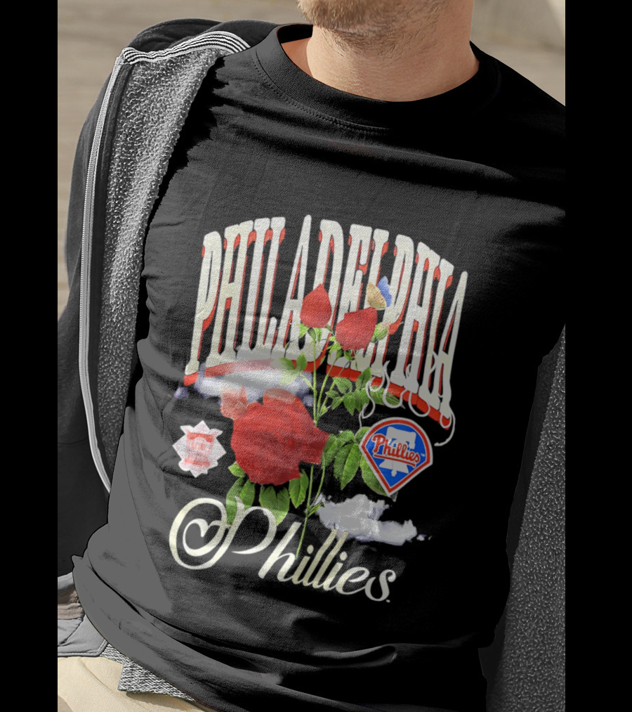 Philadelphia Phillies Roses And Clouds Vintage MLB Fan T-Shirt