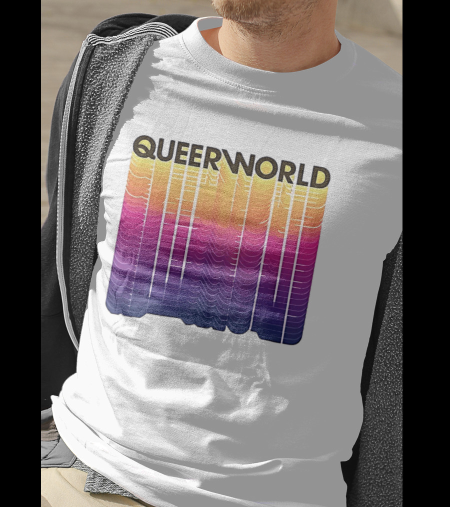 Eternity Queerworld Vibrant Gradient Lines T-Shirt