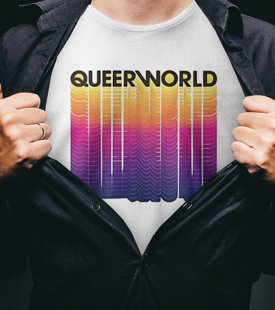 Eternity Queerworld Vibrant Gradient Lines T-Shirt