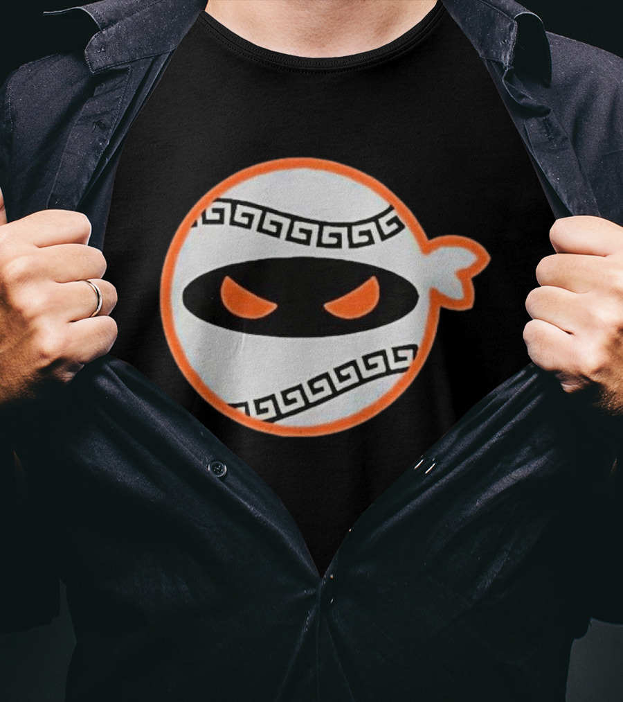 San Francisco Giants Pitching Ninja Baseball Greek Style Mask T-Shirt