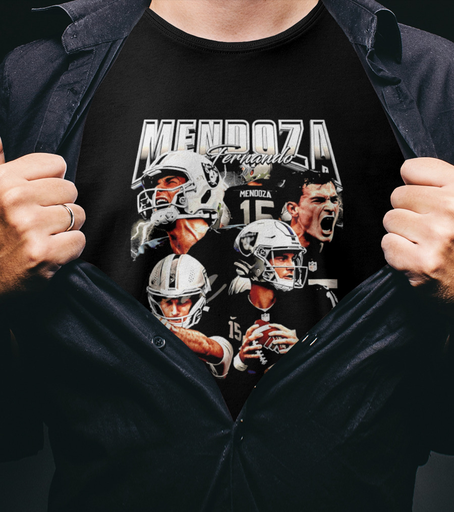 Fernando Mendoza Raiders 15 Retro 90s Bootleg T-Shirt