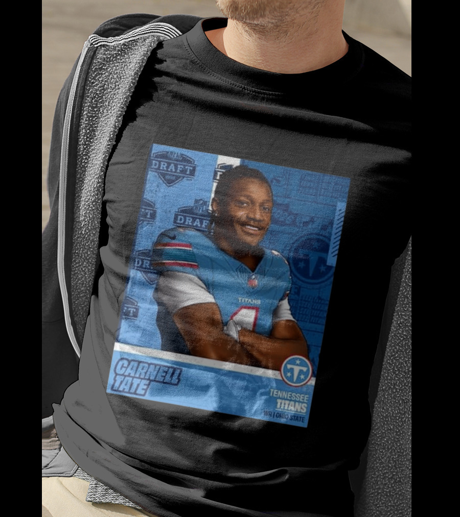Carnell Tate Tennessee Titans 2026 NFL Draft Pick Round 1 Pick 4 WR Ohio State T-Shirt