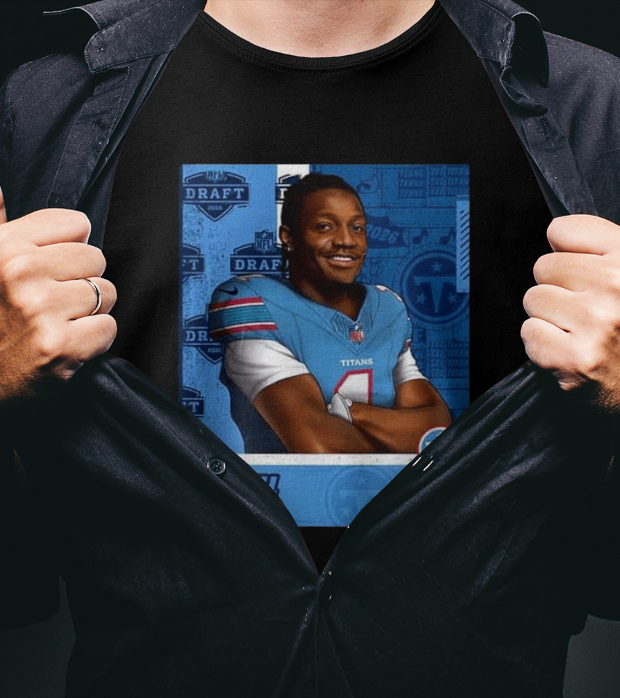 Carnell Tate Tennessee Titans 2026 NFL Draft Pick Round 1 Pick 4 WR Ohio State T-Shirt