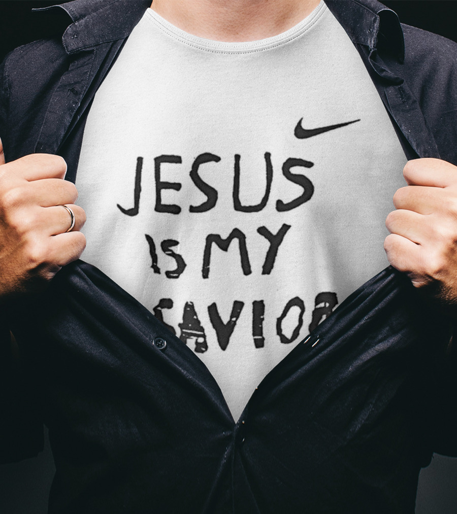 Norbert Lesniak Wearing Jesus Is My Savior Nike T-Shirt