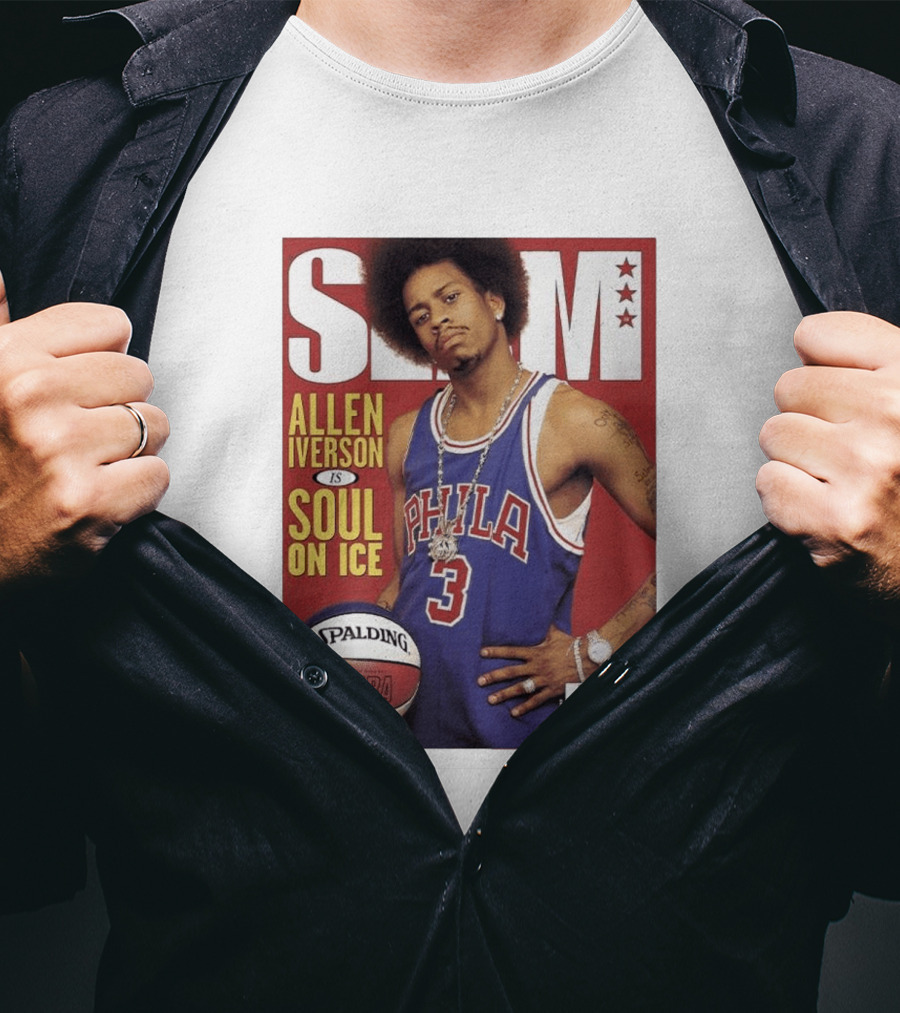 Allen Iverson Slam Cover Philadelphia 76ers Soul On Ice T-Shirt
