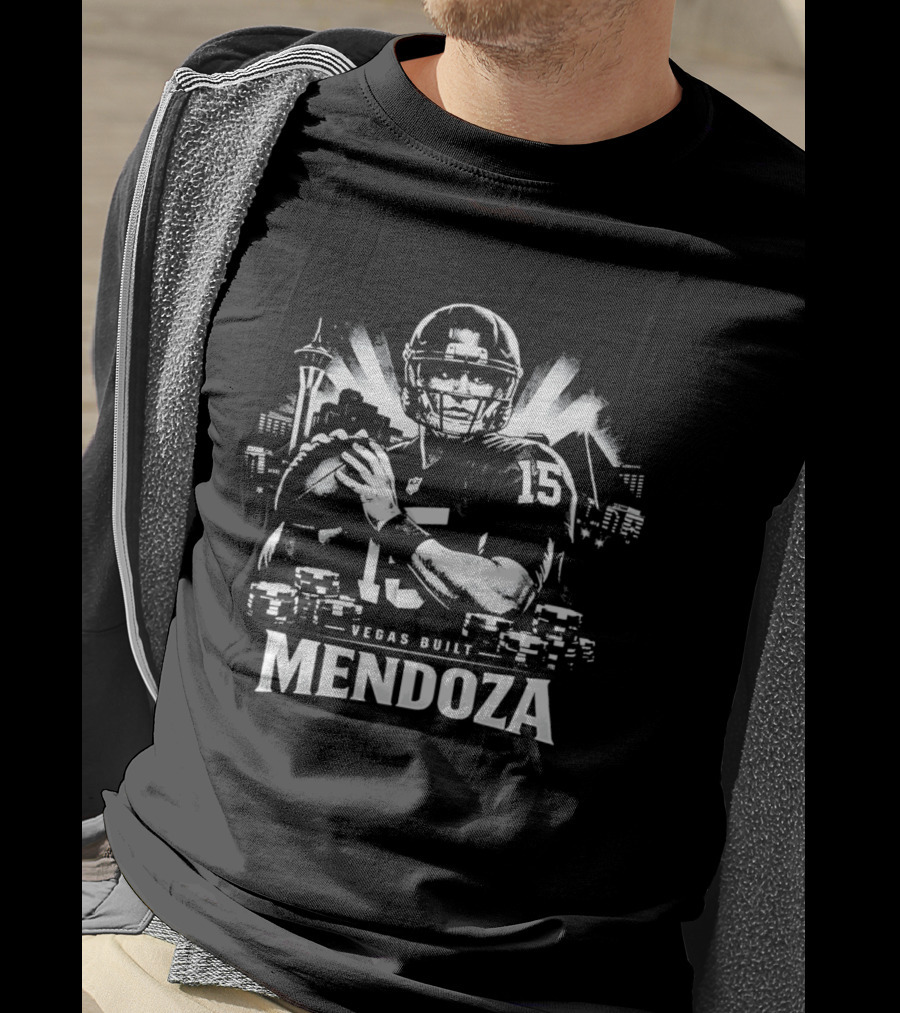 Vegas Built Mendoza City Skyline Fernando Mendoza 15 T-Shirt