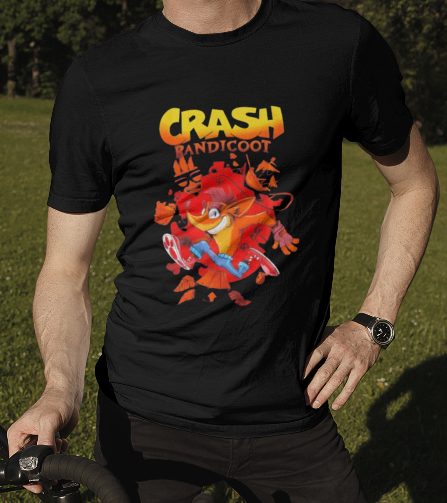 Crash Bandicoot Cartoon Classic Character Action Adventure T-Shirt