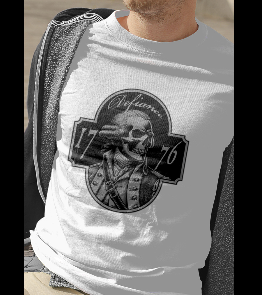 Defiance 1776 George Washington Skeleton Patriotic T-Shirt