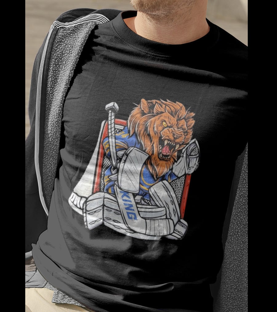 Lion Goalie King Buffalo Sabres Hockey T-Shirt