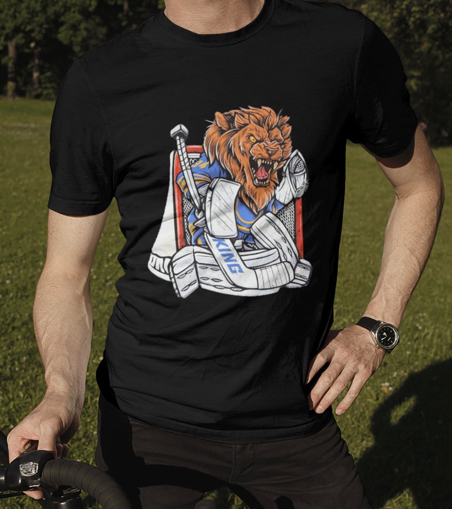 Lion Goalie King Buffalo Sabres Hockey T-Shirt