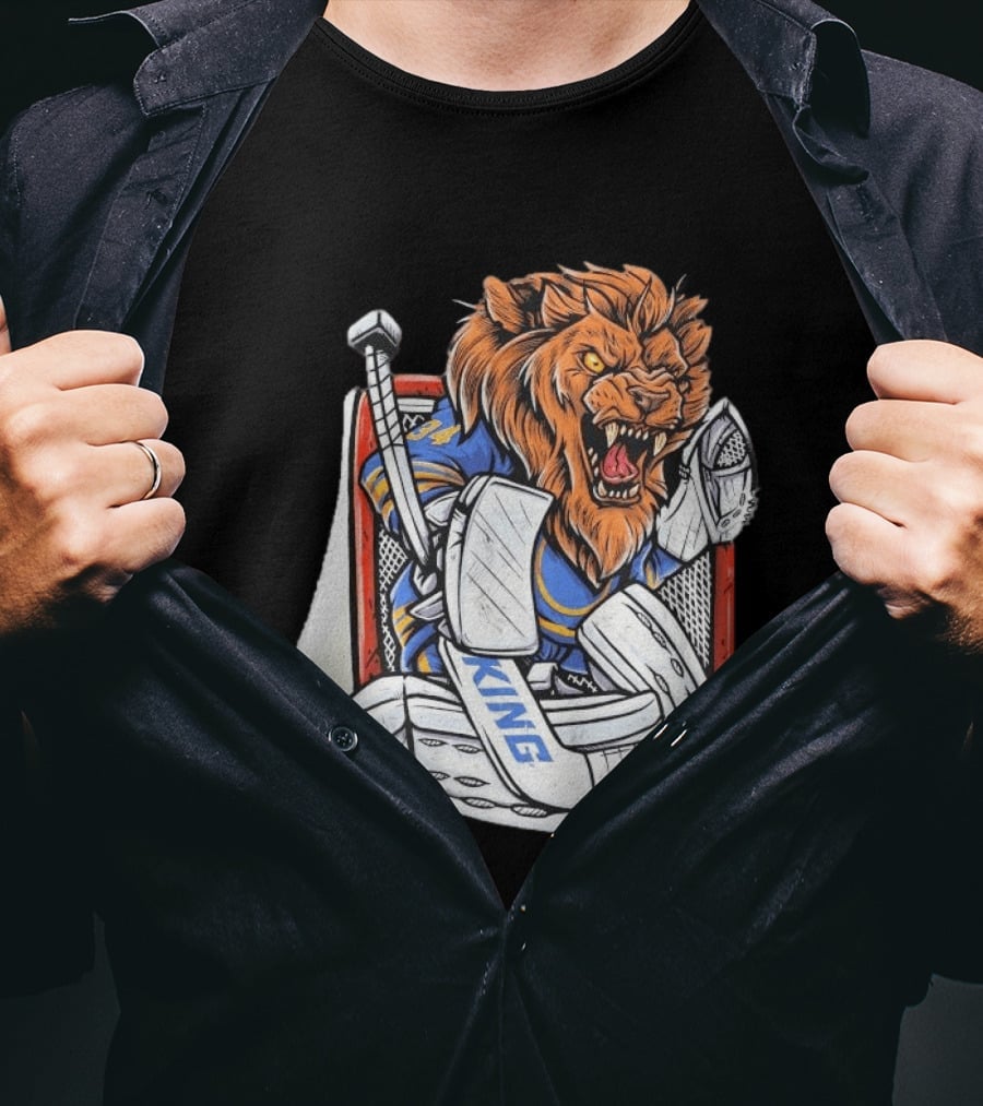 Lion Goalie King Buffalo Sabres Hockey T-Shirt