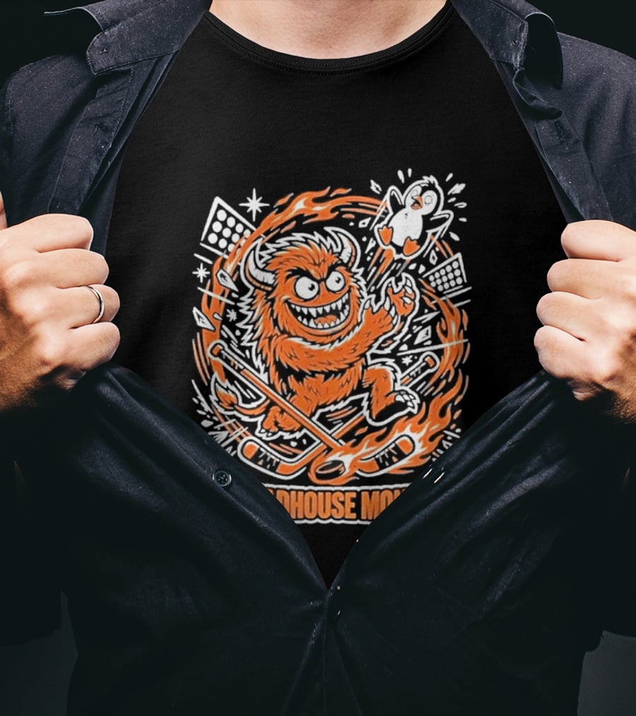 The Madhouse Monster Philadelphia Flyers Beat Pittsburgh Penguins Hockey Rivalry T-Shirt