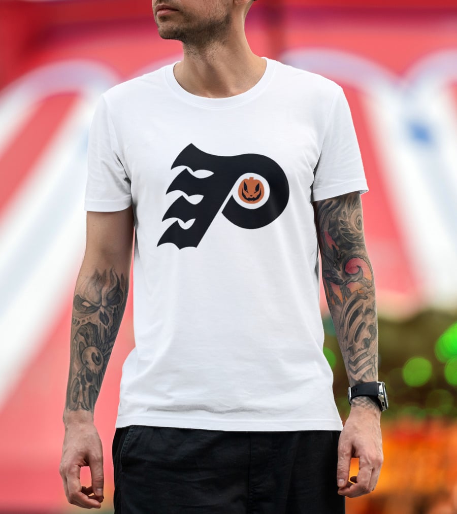 Philadelphia Flyers Pumpkin Face Halloween T-Shirt