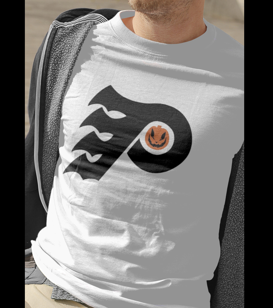Philadelphia Flyers Pumpkin Face Halloween T-Shirt