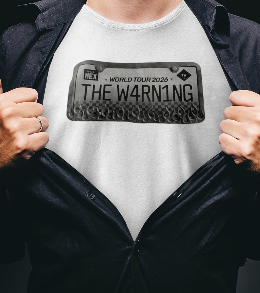 World Tour 2026 The W4RNING Mex License Plate T-Shirt
