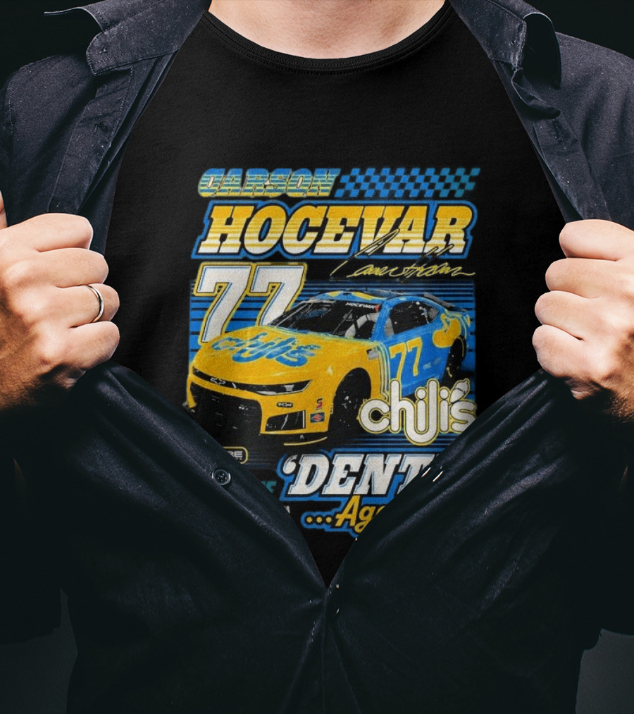 Carson Hocevar 77 Chili's Spire Motorsports Dente Again'te Darlington T-Shirt